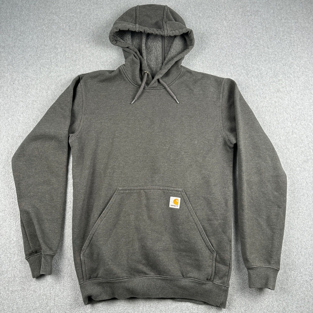 Carhartt Hoodie Mens S TS0121-M Loose Fit Gray Pullover Fleece Hooded Sweatshirt